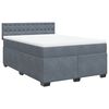vidaXL Posteľn&yacute; r&aacute;m boxspring s matracom tmavosiv&yacute; 160x200 cm zamat