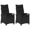 vidaXL Z&aacute;hradn&aacute; stolička 2 pcs Čierna 56 x 64 x 94 cm Oceľ a polyester