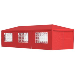 vidaXL P&aacute;rty stan 900 x 300 x 255 cm Červen&aacute; PE a oceľ