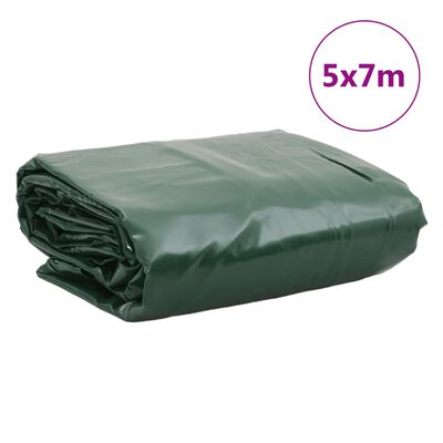 vidaXL Celta zelená 5x7 m 650 g/m²