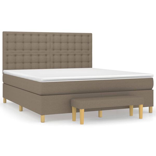 vidaXL Posteľn&yacute; r&aacute;m boxspring s matracom sivohned 160x200 cm l&aacute;tka