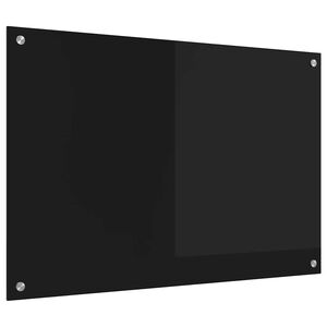 vidaXL Kuchynský backsplash Čierna 90 x 60 cm tvrdené sklo
