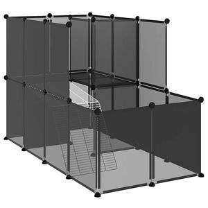 vidaXL Klietka pre mal&eacute; zvierat&aacute; čierna 142x74x93 cm PP a oceľ