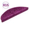vidaXL Schodov&eacute; rohože 15 ks 56x17x3 cm fialov&eacute; polkruhov&eacute;