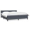 vidaXL Posteľn&yacute; r&aacute;m boxspring s matracom tmavosiv&yacute; 180x210 cm zamat