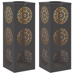 vidaXL Sol&aacute;rne LED svetlo na chodn&iacute;k 2 ks Tepl&aacute; biela 18 x 18 x 50 cm