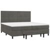 vidaXL Posteľn&yacute; r&aacute;m boxspring s matracom tmavosiv&yacute; 200x200 cm zamat
