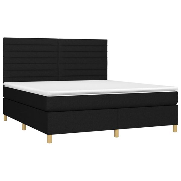 vidaXL Posteľn&yacute; r&aacute;m boxspring s matracom čierny 160x200 cm l&aacute;tka