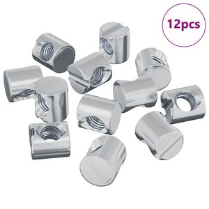 vidaXL Z&aacute;tky 12 pcs Strieborn&aacute; M6 x 12 mm (Priemer z&aacute;vitu x H) Kov