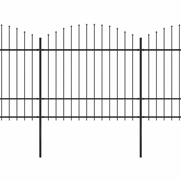 vidaXL Z&aacute;hradn&yacute; plot s hrotmi, oceľ (1,5-1,75)x15,3 m, čierny