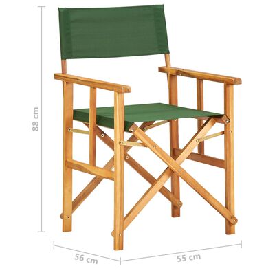 vidaXL Režisérske stoličky 2 ks, akáciový masív, zelené