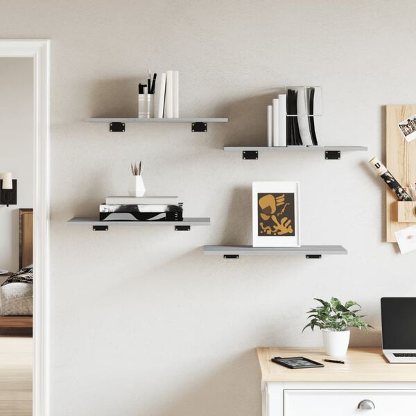 vidaXL N&aacute;stenn&eacute; police 4 ks siv&eacute; sonoma 60x30x1,5 cm kompozitn&eacute; drevo