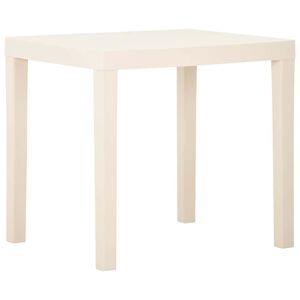 vidaXL Z&aacute;hradn&yacute; st&ocirc;l biely 79x65x72 cm plast