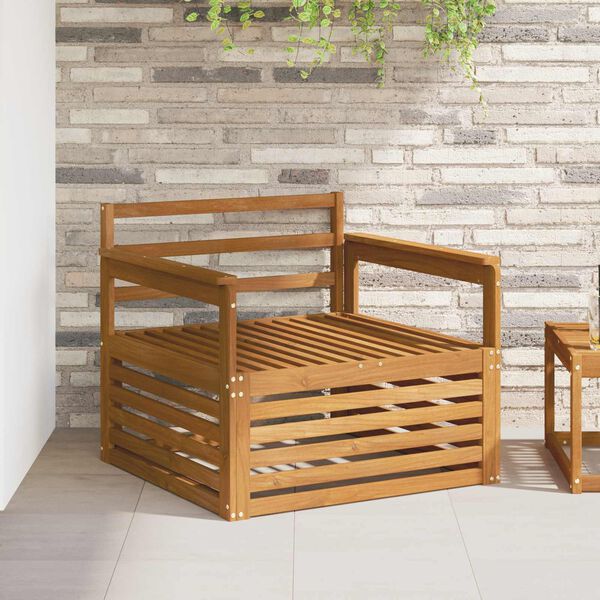 vidaXL 2 Kus Pohovka s opierkami Pevn&eacute; ak&aacute;ciov&eacute; drevo Pr&iacute;rodn&aacute;