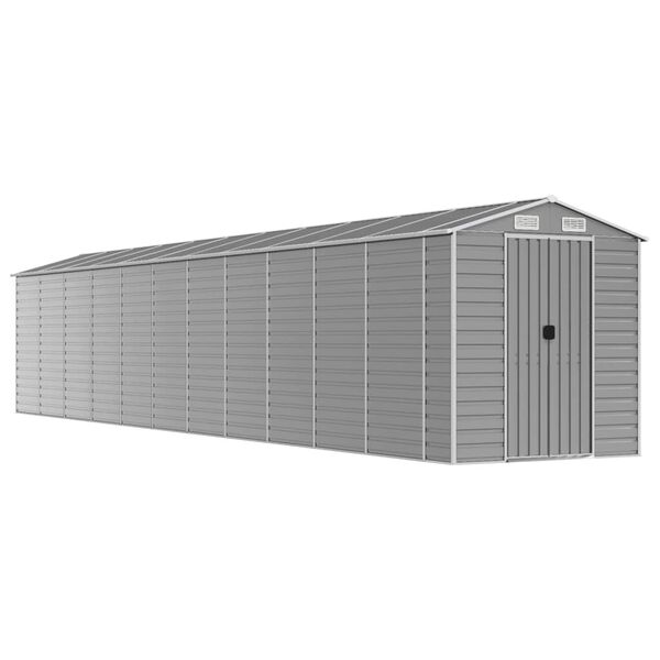 vidaXL Záhradný domček svetlosivý 191x980x198 cm pozinkovaná oceľ