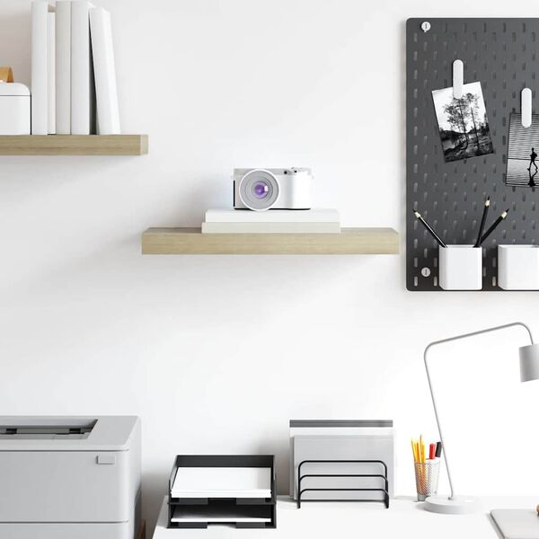 vidaXL Pl&aacute;vaj&uacute;ca n&aacute;stenn&aacute; polica, dubov&aacute; 50x23x3,8 cm, MDF