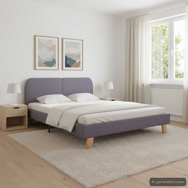 vidaXL Rám postele bledosivý 180x200 cm látkový