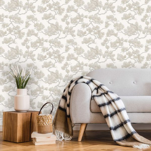 DUTCH WALLCOVERINGS Tapeta borovica biela