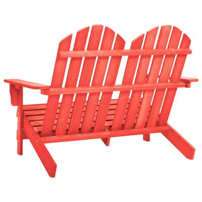 vidaXL 2-miestna záhradná stolička Adirondack jedľový masív červená