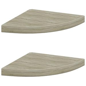 vidaXL Pl&aacute;vaj&uacute;ce rohov&eacute; police 2 ks, dubov&eacute; 35x35x3,8 cm, MDF