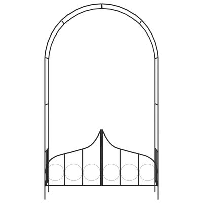 vidaXL Záhradná pergola s bránou čierna 138x40x238 cm železná