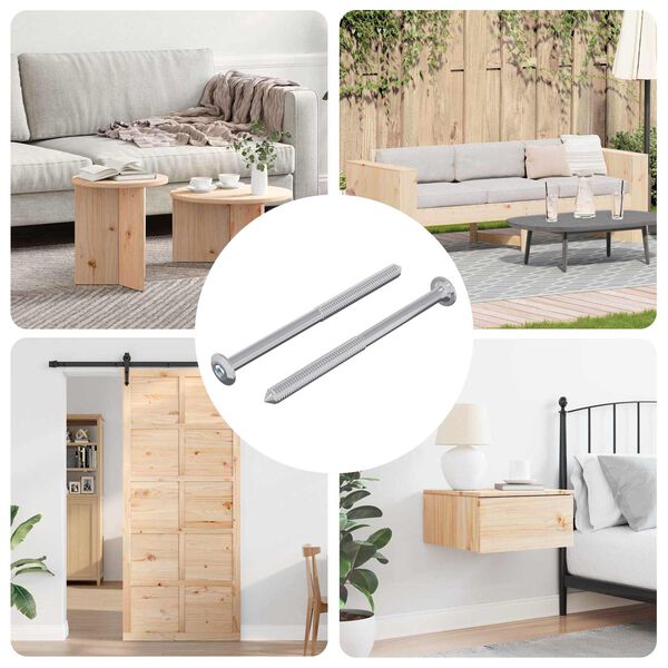 vidaXL Skrutka 2 pcs Strieborn&aacute; M6 x 85 mm Oceľ