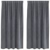 vidaXL Zatemňovacie závesy 2 pcs Svetlosivá 140 x 175 cm Zamat