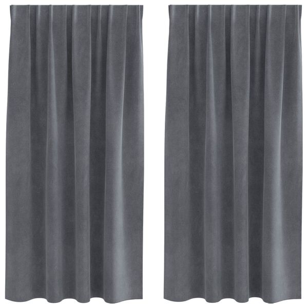 vidaXL Zatemňovacie závesy 2 pcs Svetlosivá 140 x 175 cm Zamat