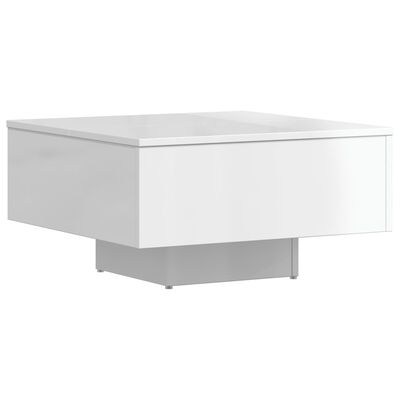 vidaXL Konferenčný stolík lesklý biely 60x60x31,5 cm drevotrieska