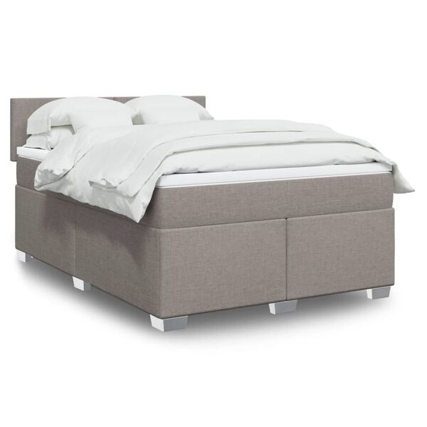 vidaXL Posteľn&yacute; r&aacute;m boxspring s matracom sivohned 140x200 cm l&aacute;tka
