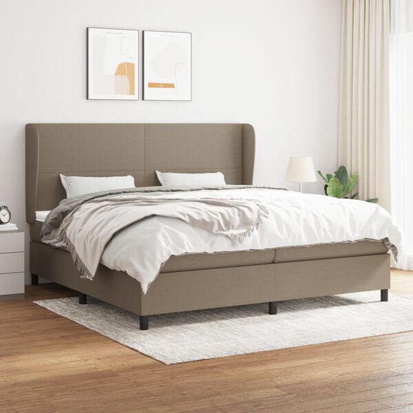 vidaXL Boxspring posteľ s matracom sivohned&yacute; 200x200 cm l&aacute;tka