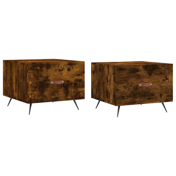 vidaXL Konferenčn&eacute; stol&iacute;ky 2 ks dymov&yacute; dub 50x50x40cm kompozitn&eacute; drevo