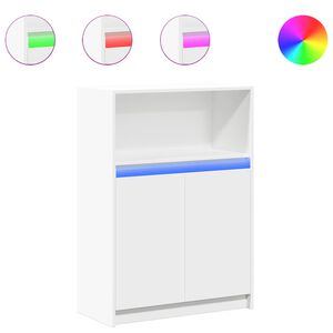 vidaXL Komoda s LED biela 72x34x100 cm kompozitn&eacute; drevo