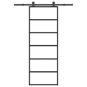 vidaXL Posuvné dvere s kovaním 76x205 cm ESG sklo a hliník