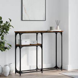 vidaXL Konzolov&yacute; stol&iacute;k dymov&yacute; dub 75x22,5x75 cm kompozitn&eacute; drevo