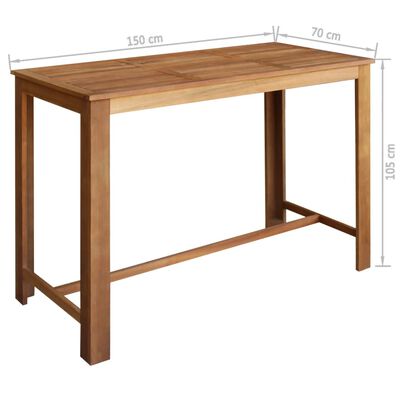 vidaXL Súprava barového stola a stoličiek, 7 ks masívne akáciové drevo