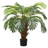 vidaXL Umel&aacute; palma Cycas s kvetin&aacute;čom 90 cm zelen&aacute;