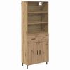 vidaXL Highboard 2 ks Remeseln&yacute; dub 69,5 x 32,5 x 180 cm