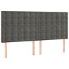 vidaXL Čelo postele tmavosiv&eacute; 200x5x118/128 cm zamatov&eacute;