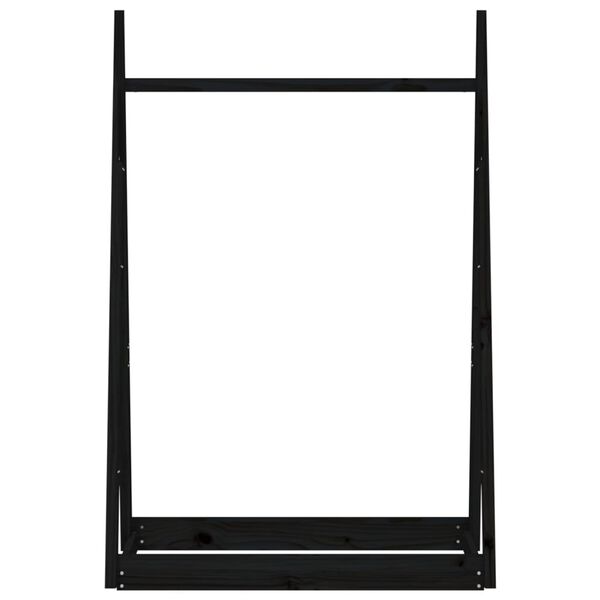 vidaXL Stojan na &scaron;aty čierny 100x45x150 cm mas&iacute;vna borovica