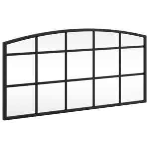 vidaXL N&aacute;stenn&eacute; zrkadlo čierne 60x30 cm obl&uacute;kov&eacute; železn&eacute;