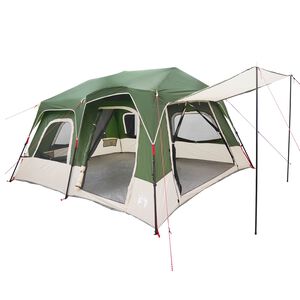 vidaXL Okamžit&yacute; stan 8-miestny Zelen&aacute; 185T Polyester s PU n&aacute;terom