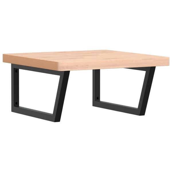 vidaXL Polica pod um&yacute;vadlo n&aacute;stenn&aacute; oceľ a bukov&yacute; mas&iacute;v