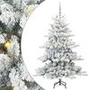 vidaXL Umel&yacute; Skl&aacute;pac&iacute; Vianočn&yacute; Stromček Biela 150 cm PVC a oceľ