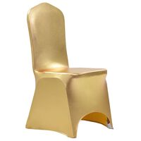 vidaXL Naťahovacie návleky na stoličky 6 ks zlaté
