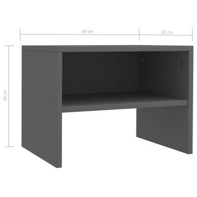 vidaXL Nočný stolík sivý 40x30x30 cm drevotrieska