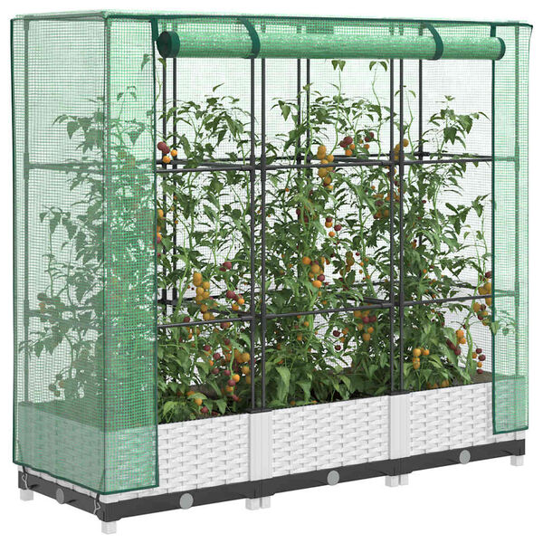 vidaXL Z&aacute;hon s krytom na sklen&iacute;k ratanov&yacute; vzhľad 120x40x123 cm