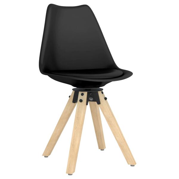 vidaXL Otočn&eacute; jed&aacute;lensk&eacute; stoličky 4 ks čierne PP