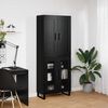 vidaXL Highboard Čierny dub 69,5 x 34 x 180 cm Kompozitn&eacute; drevo
