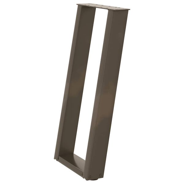 vidaXL Nohy konzolov&eacute;ho stol&iacute;ka v tvare U, 2 ks, pr&iacute;rodn&aacute; oceľ, 38 x (72-73) cm, oceľ